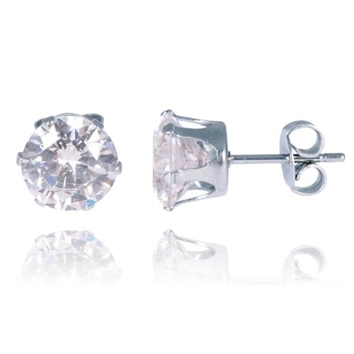 LGT Jewels Stud Ohrringe Edelstahl Classic Round Transparent 4mm von LGT JWLS