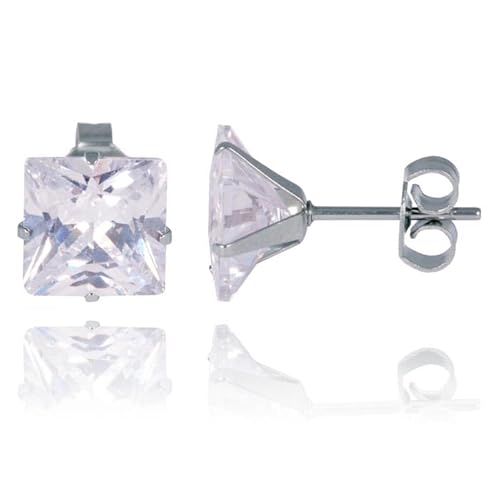 LGT Jewels Stud Ohrringe Edelstahl Classic Transparent-6mm von LGT JWLS