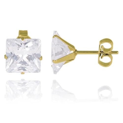 LGT Jewels Stud Ohrringe Gold Edition transparent-4mm von LGT JWLS