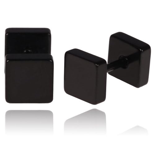 LGT Jewels Stud Ohrringe Square schwarz 4mm von LGT JWLS