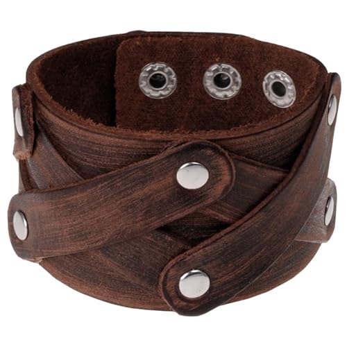 Leder Herren Armband Criss Cross Braun von LGT JWLS