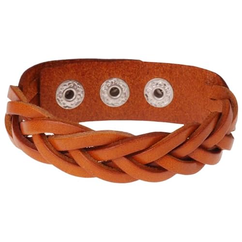 Leder Herren Armband Twisted Wrap Cognac von LGT JWLS