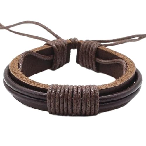 Lederarmband LGT Jewels Einstellbare Seil Braun von LGT JWLS