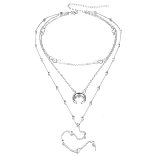 LGT JWLS Multi layer dames ketting zilverkleurig Crystal Bead Moon von LGT JWLS