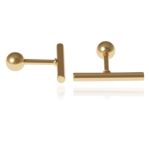 Rod Ohrringe Edelstahl Bar T Gold von LGT JWLS