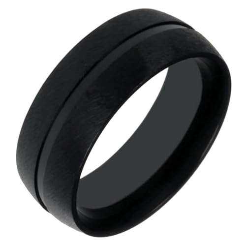 Schwarz Stahl Herren Ring-21mm von LGT JWLS