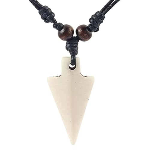 Seil Halskette für Männer mit weißem Pfeil Harz Kettenanhänger von LGT JWLS