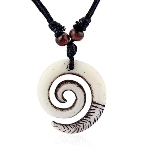 Seil Halskette für Männer mit weißen runden Harz-Kettenanhänger von LGT JWLS