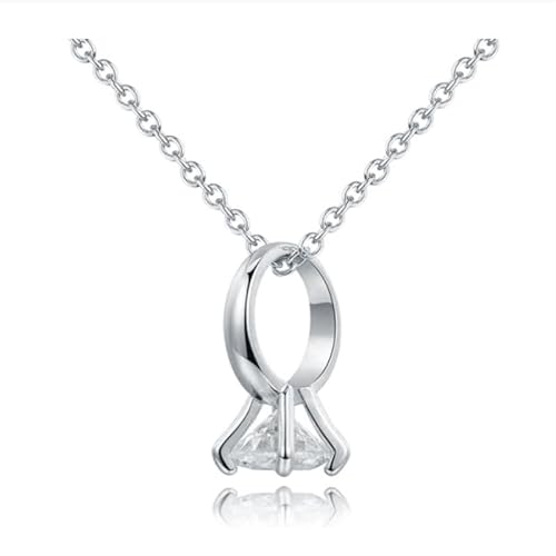 Silberfarbene Damen Halskette Ring mit Zirkonia Edelstahl von LGT JWLS