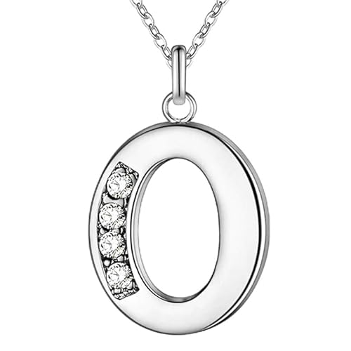 Zilverkleurige Letter O Dames Ketting met Zirkonia von LGT JWLS
