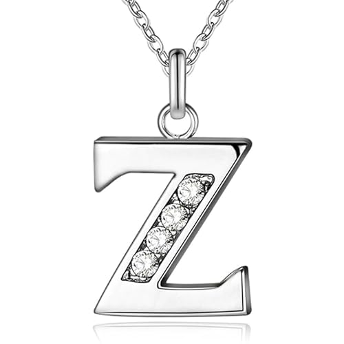 Silberne Buchstabe Z Damen Halskette mit Zirkonia von LGT JWLS