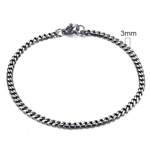 Stahl Herren Armband LGT JWLS Gourmet Link Vintage 3mm-18cm von LGT JWLS