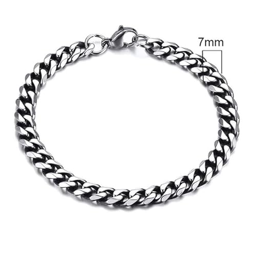 Stahl Herren Armband LGT JWLS Gourmet Link Vintage 7mm-19cm von LGT JWLS