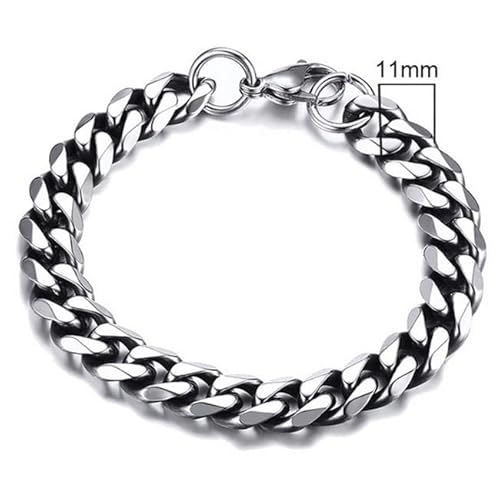 Stahl Herren Armband LGT JWLS Gourmette Link Vintage 11mm-23cm von LGT JWLS