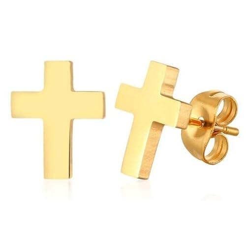 Stahl Herren Ohrringe LGT Jewels Kreuz Gold von LGT JWLS