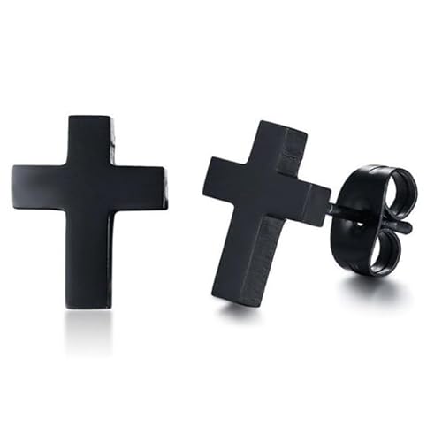 Stahl Herren Ohrringe LGT Jewels Kreuz Schwarz von LGT JWLS