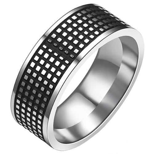 Stahl Herren Ring Grid 8mm-17mm von LGT JWLS