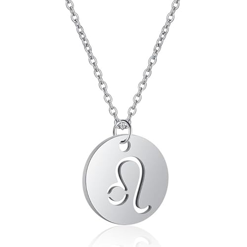 Sternzeichen Löwe Damen Halskette Silber Runde Anhänger von LGT JWLS