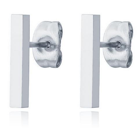T-Bar Ohrringe Damen Edelstahl Stange Silber von LGT JWLS