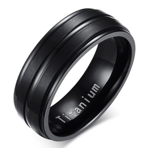 Titan Herren Ring Schwarz 8mm-19mm von LGT JWLS