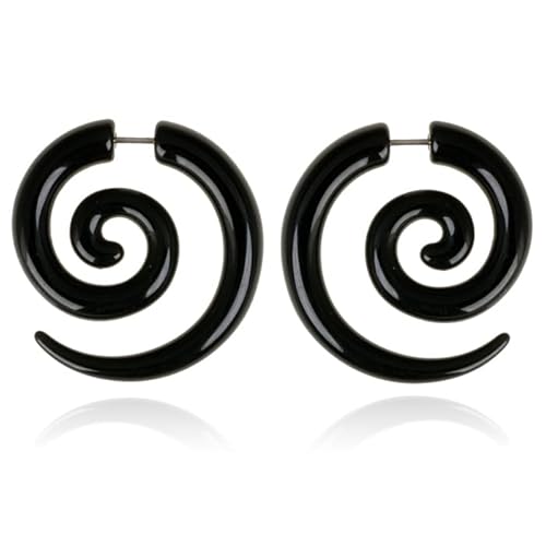 Tribal Knochen Ohrringe Black Spiral von LGT JWLS
