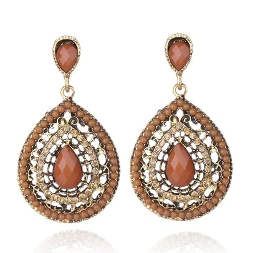 Tropfenförmige Bohemian Damen Ohrringe Braun von LGT JWLS