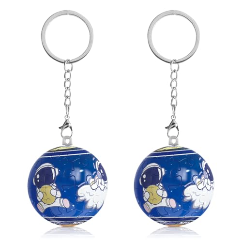 LGWJHCY 2Pcs Puzzle Astronauten Schlüsselanhänger, Schlüsselanhänger Für Astronauten, Astronauten Geldbörsenanhänger, Mini puzzle Liebhaber Sport Kleines Geschenk von LGWJHCY