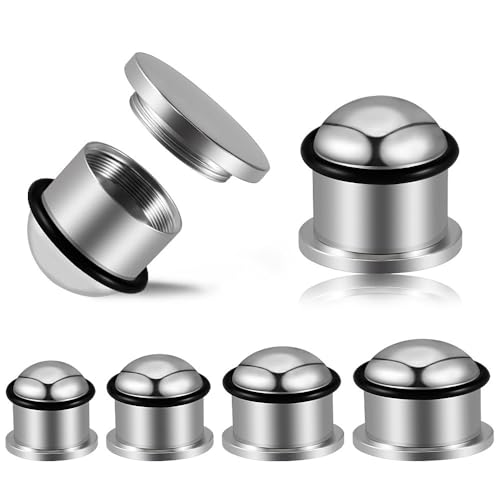 2 Stück Ohr Tunnel Plug aus Edelstahl - Gewindezylinder & Massives Scheibendesign für 11-38mm Dehnung, Hypoallergener Körperschmuck für Lappen-/Knorpelpiercing (Männer Frauen, Alltagstauglich)(34MM) von LGXLGX