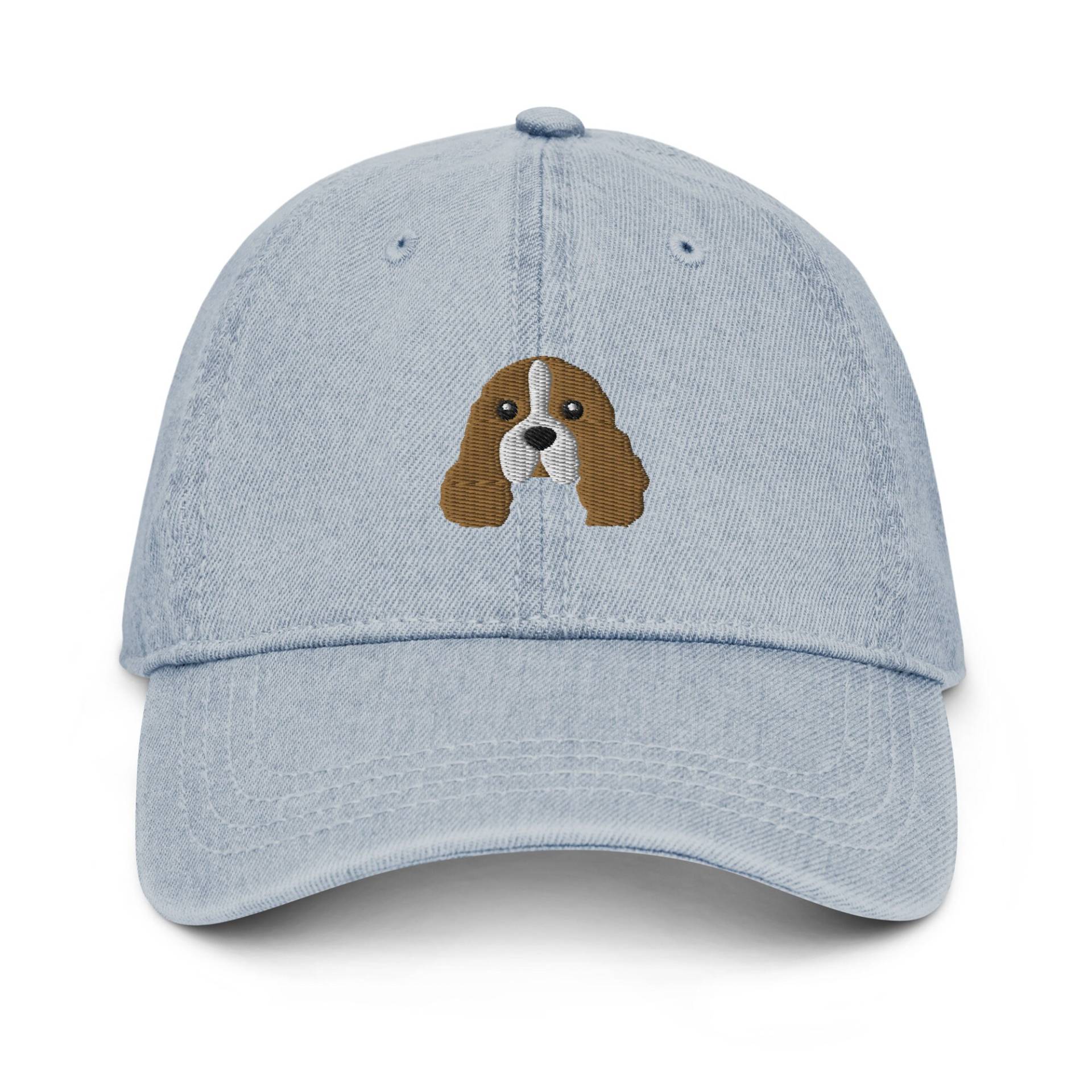 Cavalier King Charles Spaniel Mütze, Bestickte Unisex Jeansmütze, Geschenk, Hund Mama Papa Denim Hut von LGglorydesigns