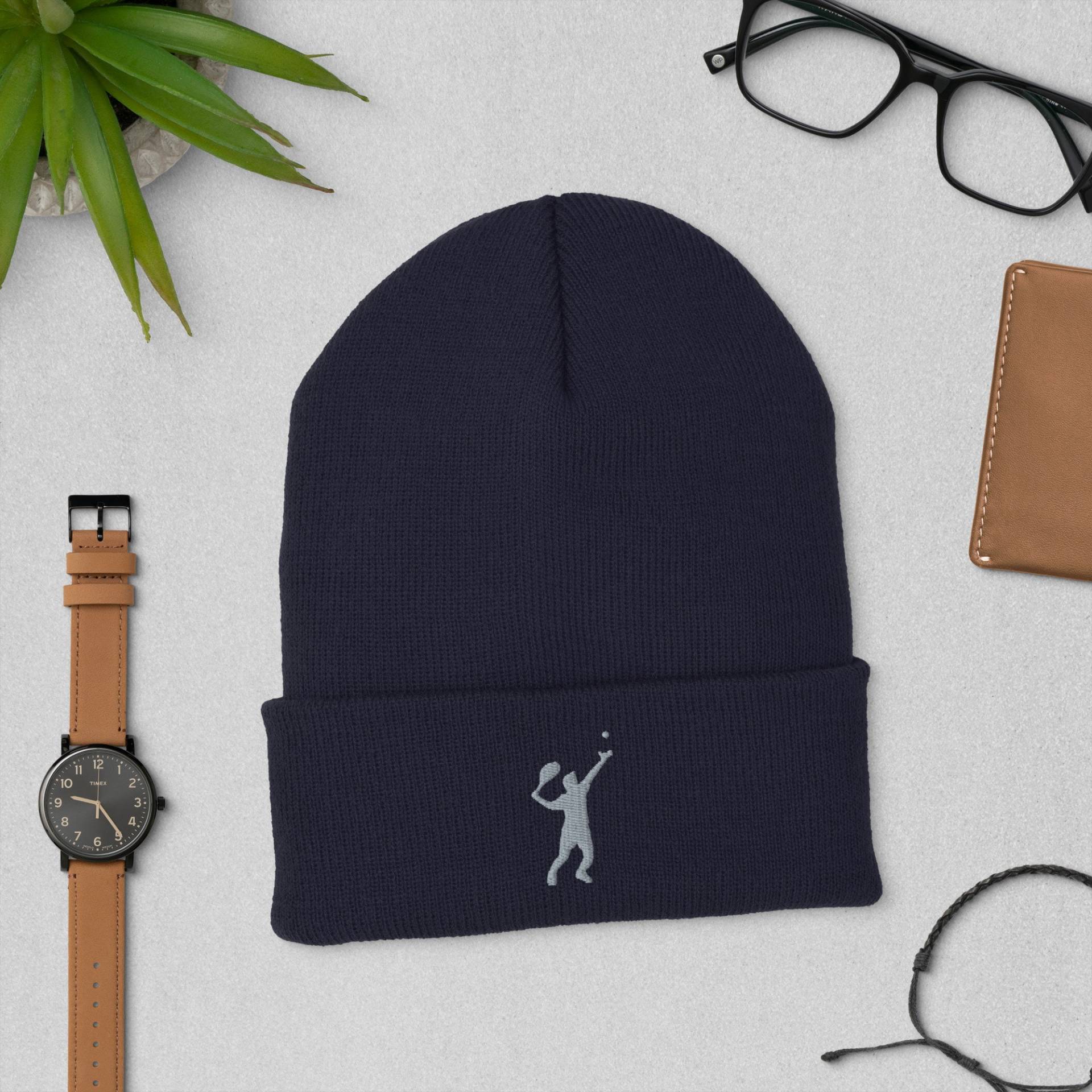 Tennis Beanie, Bestickte Geschenke Für Männer, Tennisspieler, Liebhaber Mütze, Unisex Beanie von LGglorydesigns