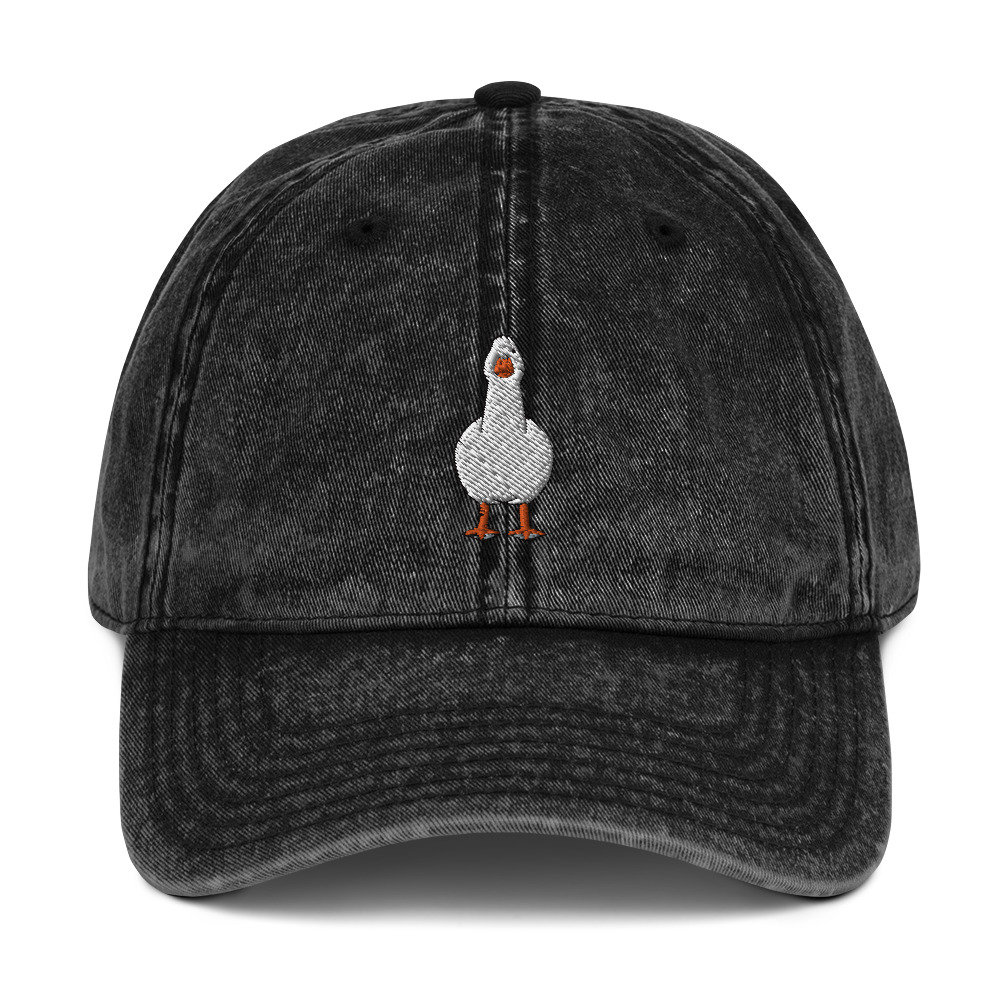 Weiße Pekin Enten Mütze, Bestickte Unisex Vintage Baumwoll Twill Cap, Weiße Ente Geschenk von LGglorydesigns