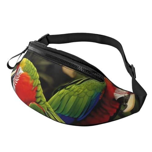 Bauchtasche mit tropischem Papageien-Motiv, für Damen und Herren, wasserdicht, Sport-Gürteltasche, Outdoor-Hüfttasche Bauchtasche mit tropischem Papageien-Motiv, für Damen und Herren, wasserdicht, Sport-Gürteltasche, Outdoor-Hüfttasche von LHBWCVN
