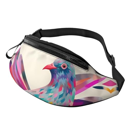 Bunte Tauben-Gürteltasche für Damen und Herren, Crossbody-Bauchtasche, wasserdicht, Sport-Gürteltasche, Outdoor-Hüfttasche Bunte Tauben-Gürteltasche für Damen und Herren, Crossbody-Bauchtasche, wasserdicht, Sport-Gürteltasche, Outdoor-Hüfttasche von LHBWCVN