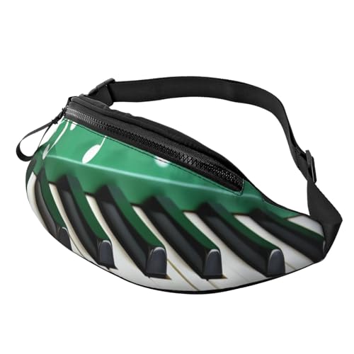 Grüne und weiße Klaviertasten-Gürteltasche für Herren und Damen, Crossbody-Bauchtasche, wasserdicht, Sport-Gürteltasche, Outdoor-Hüfttasche Grüne und weiße Klaviertasten-Gürteltasche für Herren und Damen, Crossbody-Bauchtasche, wasserdicht, Sport-Gürteltasche, Outdoor-Hüfttasche von LHBWCVN