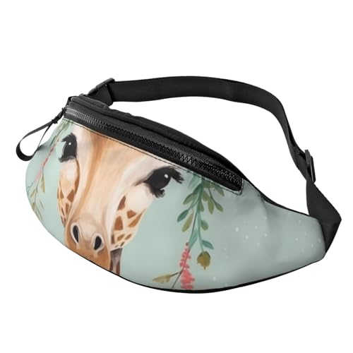 Gürteltasche für Damen und Herren, Giraffe mit Blumenmuster, wasserdicht, Sport-Gürteltasche, Outdoor-Hüfttasche Gürteltasche für Damen und Herren, Giraffe mit Blumenmuster, wasserdicht, Sport-Gürteltasche, Outdoor-Hüfttasche von LHBWCVN