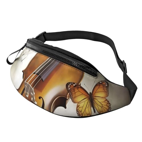 Gürteltasche für Damen und Herren, Motiv: Schmetterling und Cello, wasserdicht, Sportgürteltasche, Outdoor-Hüfttasche Gürteltasche für Damen und Herren, Motiv: Schmetterling und Cello, wasserdicht, Sportgürteltasche, Outdoor-Hüfttasche von LHBWCVN