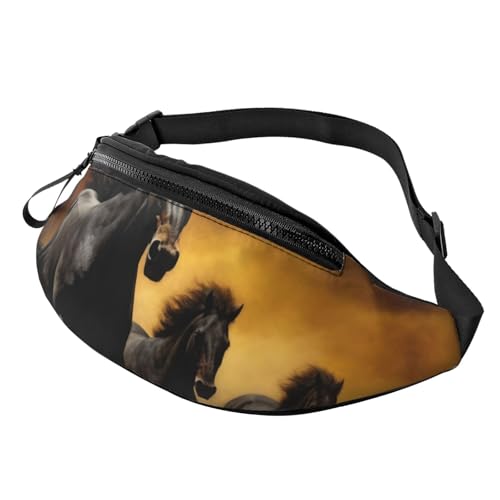 Gürteltasche für Damen und Herren, wasserdicht, Sportgürteltasche, Outdoor-Hüfttasche, Motiv: Laufende schwarze Pferde Gürteltasche für Damen und Herren, wasserdicht, Sportgürteltasche, Outdoor-Hüfttasche, Motiv: Laufende schwarze Pferde von LHBWCVN