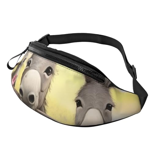Gürteltasche mit Esel und Blume, für Damen und Herren, wasserdicht, Sport-Gürteltasche, Outdoor-Hüfttasche Gürteltasche mit Esel und Blume, für Damen und Herren, wasserdicht, Sport-Gürteltasche, Outdoor-Hüfttasche von LHBWCVN
