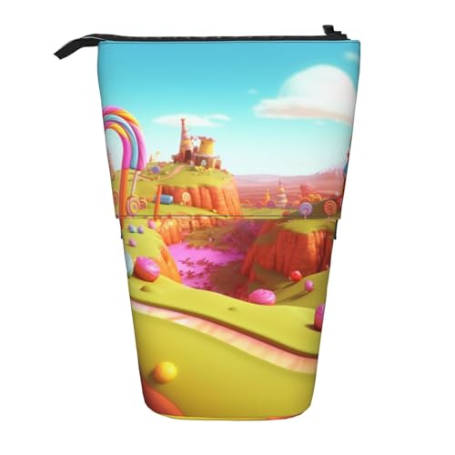 LHBWCVN Candy Kosmetiktasche, Stehendes Federmäppchen, Teleskop-Bleistifttasche, tragbarer Stifthalter, niedlicher Stand-up-Bleistiftbeutel für Damen und Herren, Reise-Münztasche, Geldbörse von LHBWCVN