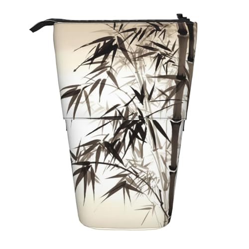 LHBWCVN Chinesische Kalligraphie-Kosmetiktasche, Stehendes Federmäppchen, Teleskop-Bleistifttasche, tragbarer Stifthalter, niedliches Stand-up-Bleistiftetui für Damen und Herren, Reise-Münztasche von LHBWCVN