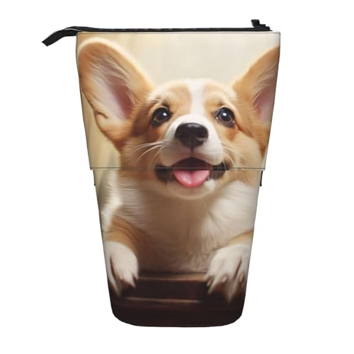 LHBWCVN Corgi Kosmetiktasche mit Teleskop-Motiv, niedlich, tragbar, für Damen und Herren, Reise-Münztasche von LHBWCVN