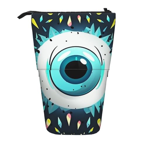 LHBWCVN Evil Eyes Kosmetiktasche, Stehendes Federmäppchen, Teleskop-Bleistifttasche, tragbarer Stifthalter, niedlicher Stand-up-Bleistiftbeutel für Damen und Herren, Reise-Münztasche, Geldbörse von LHBWCVN