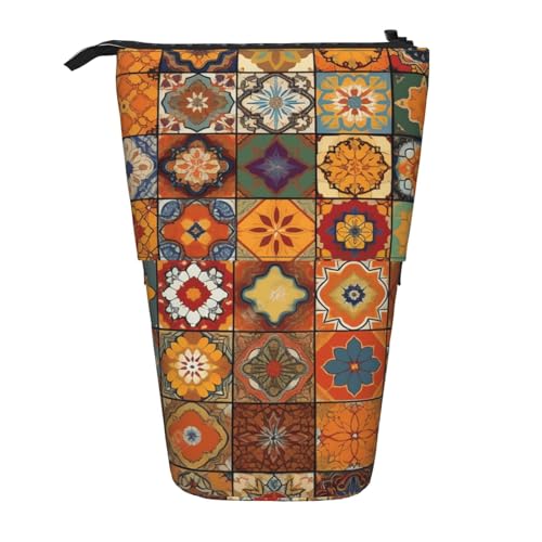 LHBWCVN Group of Marokkanische geometrische Kosmetiktasche, Stehendes Federmäppchen, Teleskop-Bleistifttasche, tragbarer Stifthalter, niedlicher Stand-up-Bleistiftbeutel für Damen und Herren von LHBWCVN