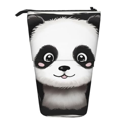 LHBWCVN Kosmetiktasche mit Panda-Motiv, Teleskop-Federmäppchen, tragbar, niedliches Stand-up-Bleistiftetui für Damen und Herren, Reise-Münztasche, Geldbörse von LHBWCVN