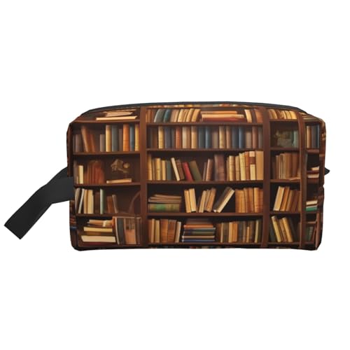 LHBWCVN Reise-Kulturbeutel für Damen und Herren, Leder, Make-up-Tasche, groß, tragbar, Reise-Organizer, Bücher, Kosmetiktasche mit Aufhängehaken, Reise-Badezimmertasche, Reißverschluss, Weiß, von LHBWCVN