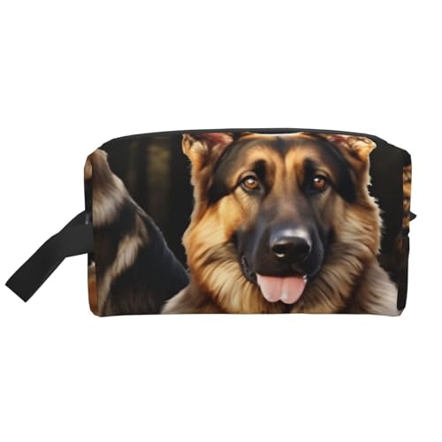 LHBWCVN Reise-Kulturbeutel für Damen und Herren, Leder, Make-up-Tasche, groß, tragbar, Reise-Organizer, Deutscher Schäferhund, Kosmetiktasche mit Aufhängehaken, Reise-Badezimmertasche, Reißverschluss, LHBWCVN Reise-Kulturbeutel für Damen und Herren, Leder, Make-up-Tasche, groß, tragbar, Reise-Organizer, Deutscher Schäferhund, Kosmetiktasche mit Aufhängehaken, Reise-Badezimmertasche, Reißverschluss, von LHBWCVN