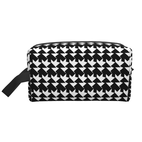 LHBWCVN Reise-Kulturbeutel für Damen und Herren, Leder, Make-up-Tasche, groß, tragbar, Reise-Organizer, Hahnentrittmuster, schwarze Kosmetiktasche mit Aufhängehaken, Reise-Badezimmertasche, LHBWCVN Reise-Kulturbeutel für Damen und Herren, Leder, Make-up-Tasche, groß, tragbar, Reise-Organizer, Hahnentrittmuster, schwarze Kosmetiktasche mit Aufhängehaken, Reise-Badezimmertasche, von LHBWCVN