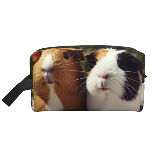 LHBWCVN Reise-Kulturbeutel für Damen und Herren, Leder, Make-up-Tasche, groß, tragbar, Reise-Organizer, Meerschweinchen, lustige Kosmetiktasche mit Aufhängehaken, Reise-Badezimmertasche, von LHBWCVN