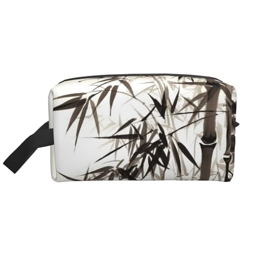 LHBWCVN Reise-Kulturbeutel für Damen und Herren, Leder, Make-up-Tasche, groß, tragbar, Reise-Organizer, chinesische Kalligraphie, Kosmetiktasche mit Aufhängehaken, Reise-Badezimmertasche, von LHBWCVN