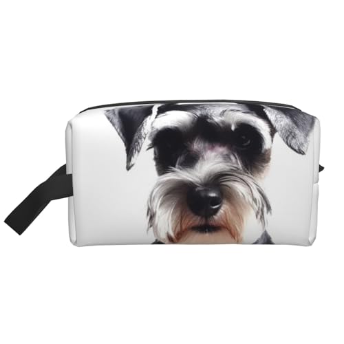 LHBWCVN Reise-Kulturbeutel für Damen und Herren, Leder, Make-up-Tasche, groß, tragbar, Reise-Organizer, gut erzogener Schnauzer, Kosmetiktasche mit Aufhängehaken, Reise-Badezimmertasche, LHBWCVN Reise-Kulturbeutel für Damen und Herren, Leder, Make-up-Tasche, groß, tragbar, Reise-Organizer, gut erzogener Schnauzer, Kosmetiktasche mit Aufhängehaken, Reise-Badezimmertasche, von LHBWCVN